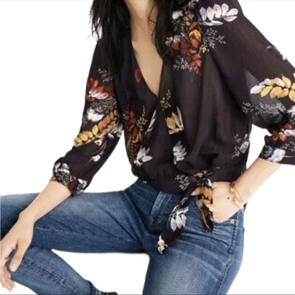 Madewell Floral Print Wrap Blouse - Picture 3 of 8